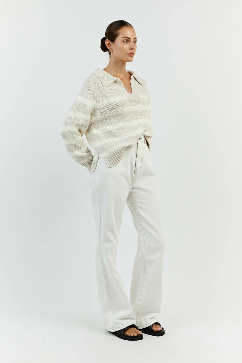 DISSH COLBIE CREAM STRIPE KNIT JUMPER 4 DISSH COLBIE CREAM STRIPE KNIT JUMPER - Image 4