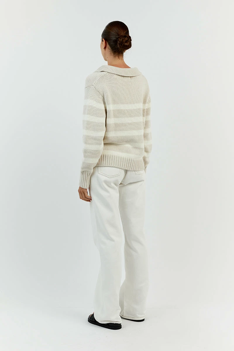 DISSH COLBIE CREAM STRIPE KNIT JUMPER 5 DISSH COLBIE CREAM STRIPE KNIT JUMPER - Image 5
