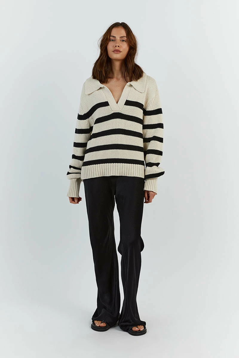 DISSH COLBIE BLACK AND STONE KNIT JUMPER 3 DISSH COLBIE BLACK AND STONE KNIT JUMPER - Image 3