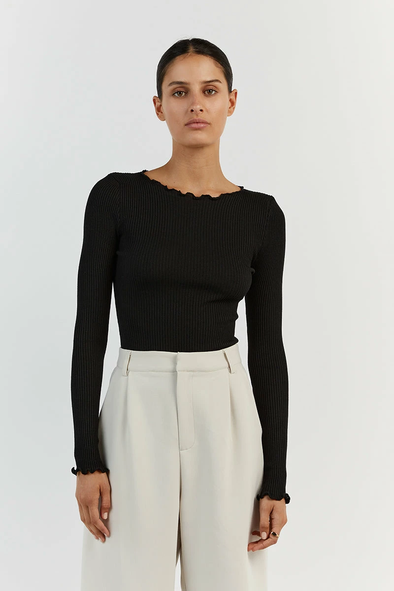 DISSH SOPHIA BLACK LONG SLEEVE TOP 2 DISSH SOPHIA BLACK LONG SLEEVE TOP - Image 2