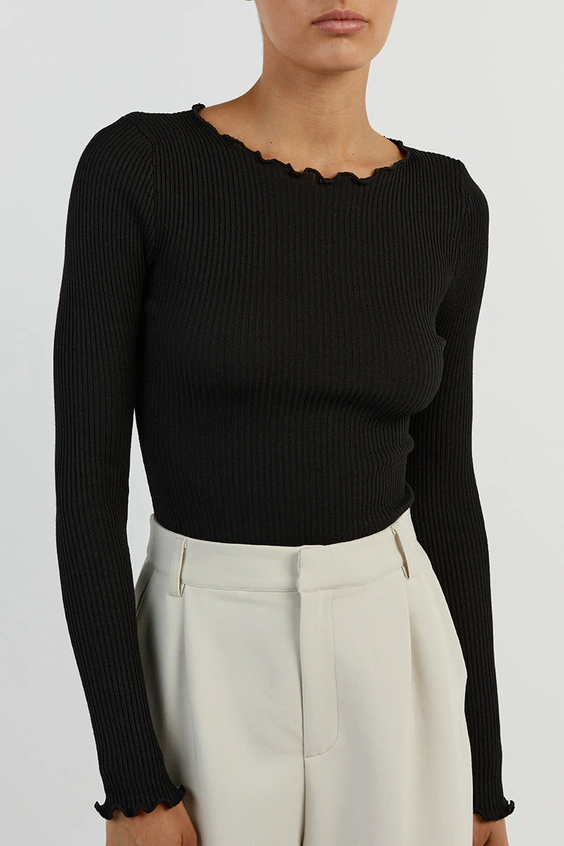 DISSH SOPHIA BLACK LONG SLEEVE TOP 4 DISSH SOPHIA BLACK LONG SLEEVE TOP - Image 4