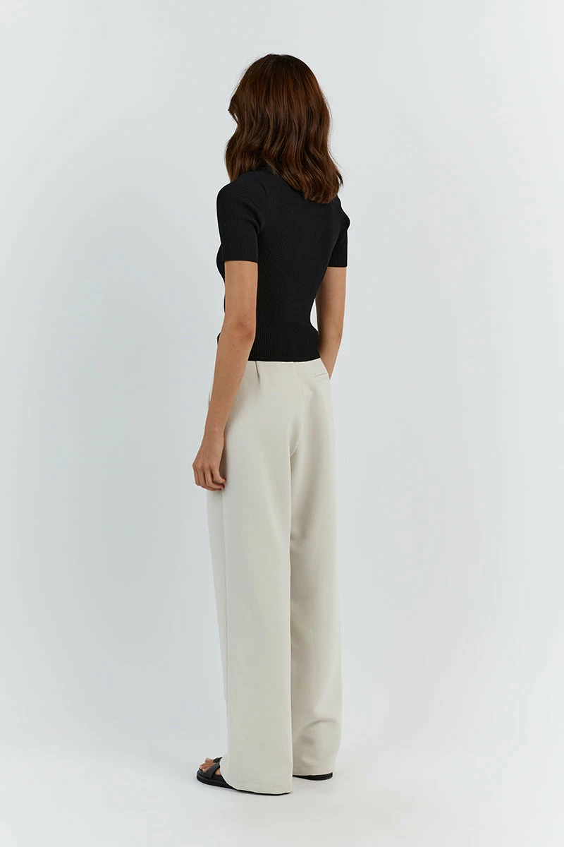 DISSH DONNA BLACK SHORT SLEEVE KNIT TOP 5 DISSH DONNA BLACK SHORT SLEEVE KNIT TOP - Image 5