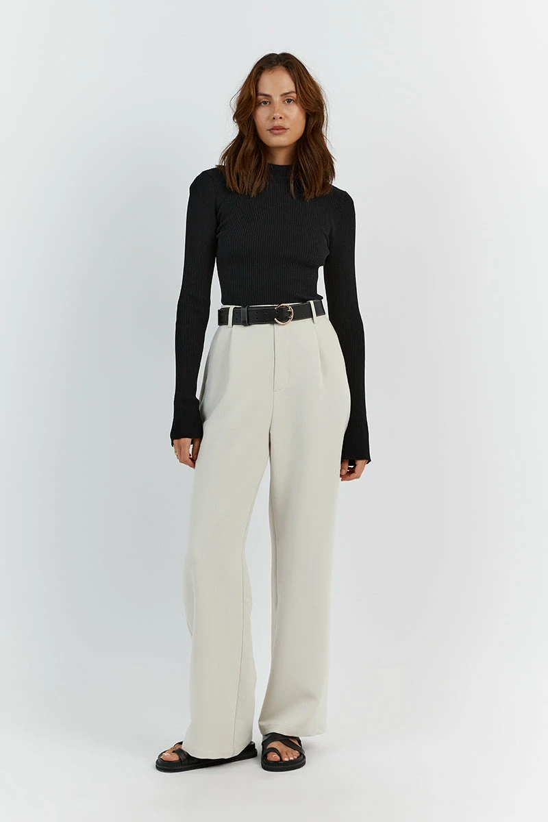 DISSH DONNA BLACK SLEEVED KNIT TOP 1 DISSH DONNA BLACK SLEEVED KNIT TOP