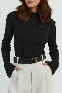 DISSH DONNA BLACK SLEEVED KNIT TOP 9 DISSH DONNA BLACK SLEEVED KNIT TOP -DISSH all-clothing Shop WES04301BK.600 13