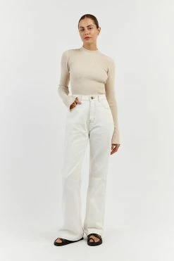 DISSH DONNA STONE SLEEVED KNIT TOP