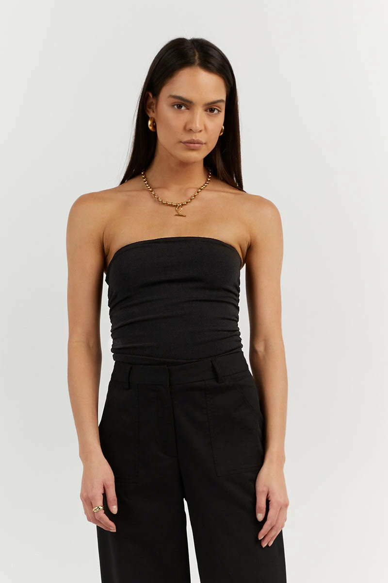 DISSH CARRIE BLACK BANDEAU KNIT TOP 2 DISSH CARRIE BLACK BANDEAU KNIT TOP - Image 2