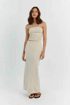 DISSH CARRIE STONE BANDEAU KNIT TOP