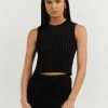 DISSH ADA BLACK SLEEVELESS KNIT TOP
