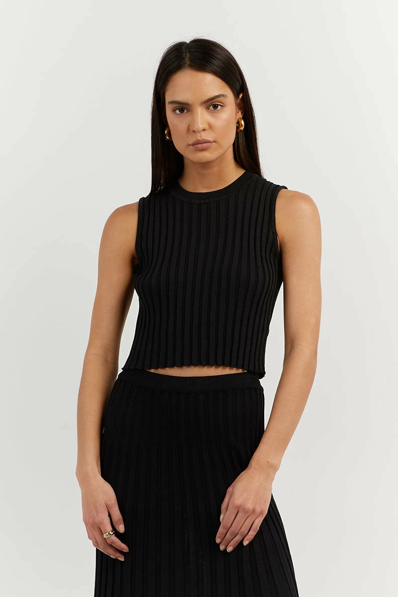 DISSH ADA BLACK SLEEVELESS KNIT TOP 1 DISSH ADA BLACK SLEEVELESS KNIT TOP