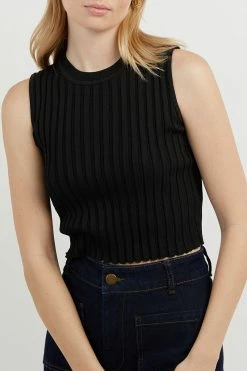 DISSH ADA BLACK SLEEVELESS KNIT TOP 7 DISSH ADA BLACK SLEEVELESS KNIT TOP -DISSH all-clothing Shop WES04353BK.600 4