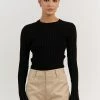 DISSH ADA BLACK LONG SLEEVE KNIT TOP