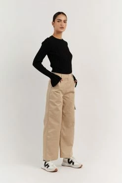 DISSH ADA BLACK LONG SLEEVE KNIT TOP -DISSH all-clothing Shop WES04354BK.600 2