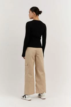 DISSH ADA BLACK LONG SLEEVE KNIT TOP -DISSH all-clothing Shop WES04354BK.600 3