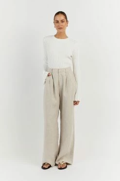 DISSH ADA OFF WHITE LONG SLEEVE KNIT TOP