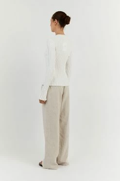 DISSH ADA OFF WHITE LONG SLEEVE KNIT TOP -DISSH all-clothing Shop WES04354OW.105 13