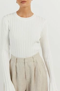 DISSH ADA OFF WHITE LONG SLEEVE KNIT TOP -DISSH all-clothing Shop WES04354OW.105 14