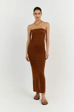 DISSH NICO BURNT ORANGE METALLIC MIDI DRESS -DISSH all-clothing Shop WES04374BOR.281 18e6a179 aa36 45c6 9b9c 79ca0820f7ad