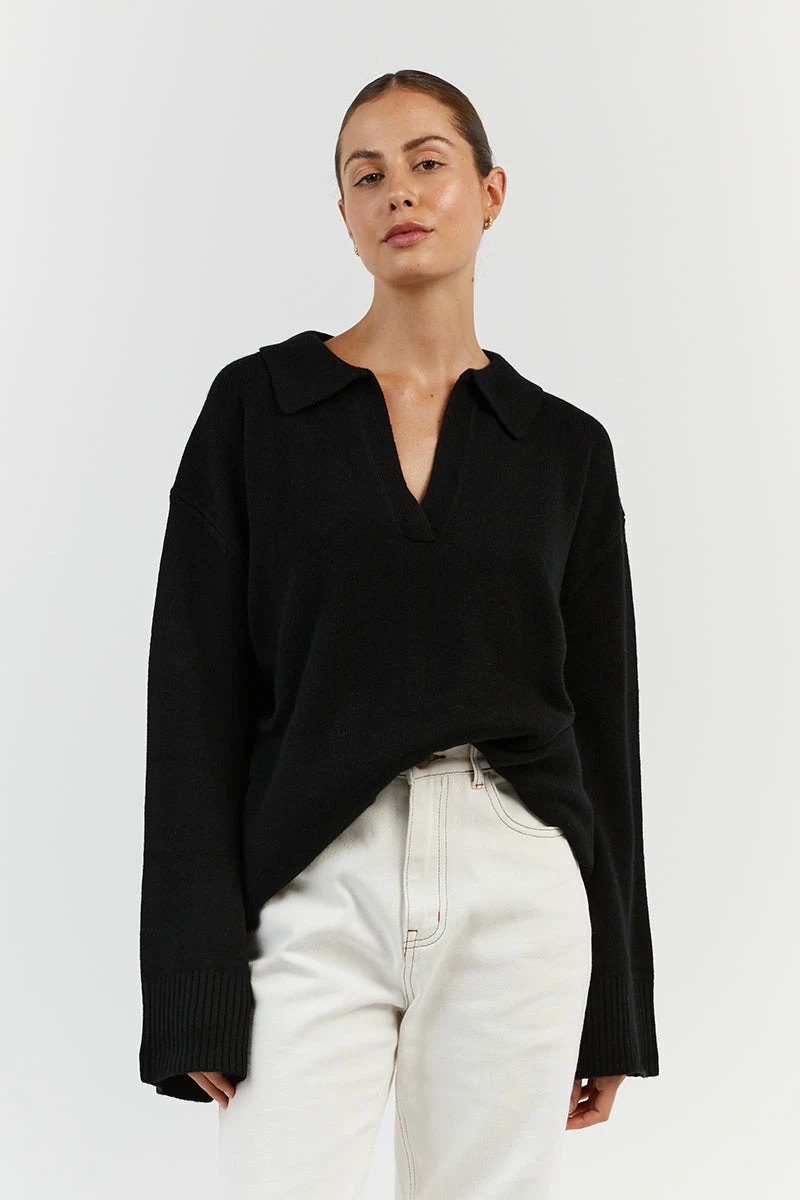 DISSH THEODORE BLACK KNIT JUMPER 2 DISSH THEODORE BLACK KNIT JUMPER - Image 2