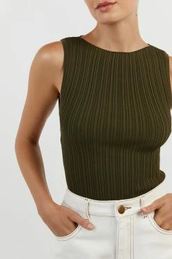 DISSH SIENNA OLIVE KNIT TANK 8 DISSH SIENNA OLIVE KNIT TANK -DISSH all-clothing Shop WES04398OLI.545 13