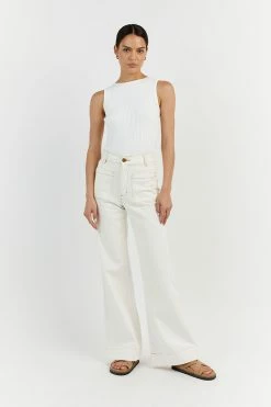 DISSH SIENNA OFF WHITE KNIT TANK