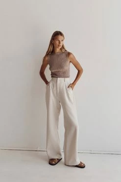 DISSH SIENNA TAUPE KNIT TANK