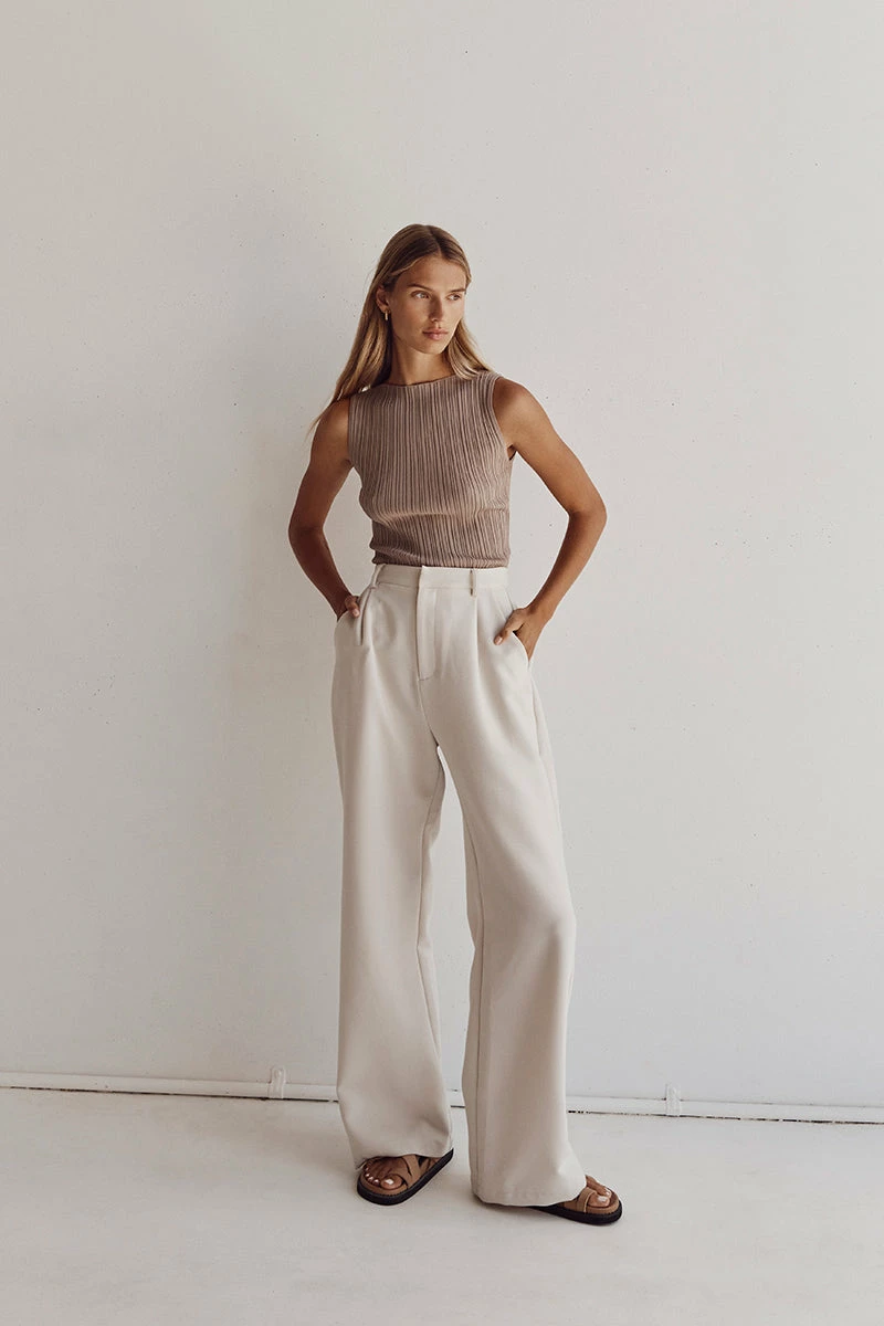 DISSH SIENNA TAUPE KNIT TANK 1 DISSH SIENNA TAUPE KNIT TANK