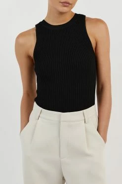 DISSH VALERIE BLACK RACER KNIT TANK -DISSH all-clothing Shop WES04399BK.600 14