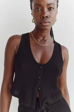 DISSH ASHER BLACK VEST TOP