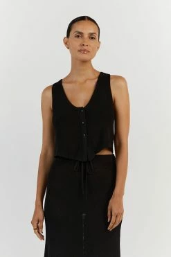 DISSH ASHER BLACK VEST TOP 18 DISSH ASHER BLACK VEST TOP -DISSH all-clothing Shop WES04402BK.600 11