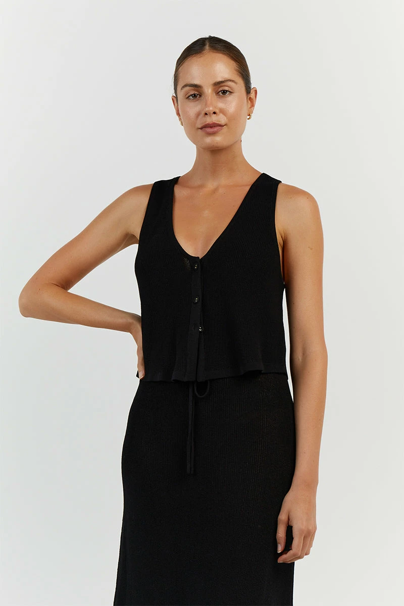 DISSH ASHER BLACK VEST TOP 4 DISSH ASHER BLACK VEST TOP - Image 4