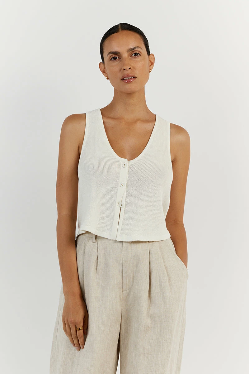 DISSH ASHER OFF WHITE VEST TOP 2 DISSH ASHER OFF WHITE VEST TOP - Image 2