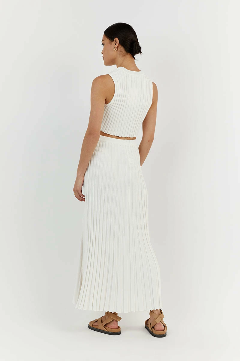 DISSH ADA OFF WHITE CROPPED KNIT TOP 5 DISSH ADA OFF WHITE CROPPED KNIT TOP - Image 5