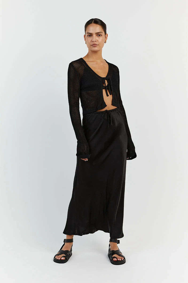 DISSH OPHELIA BLACK CROCHET CARDIGAN 1 DISSH OPHELIA BLACK CROCHET CARDIGAN