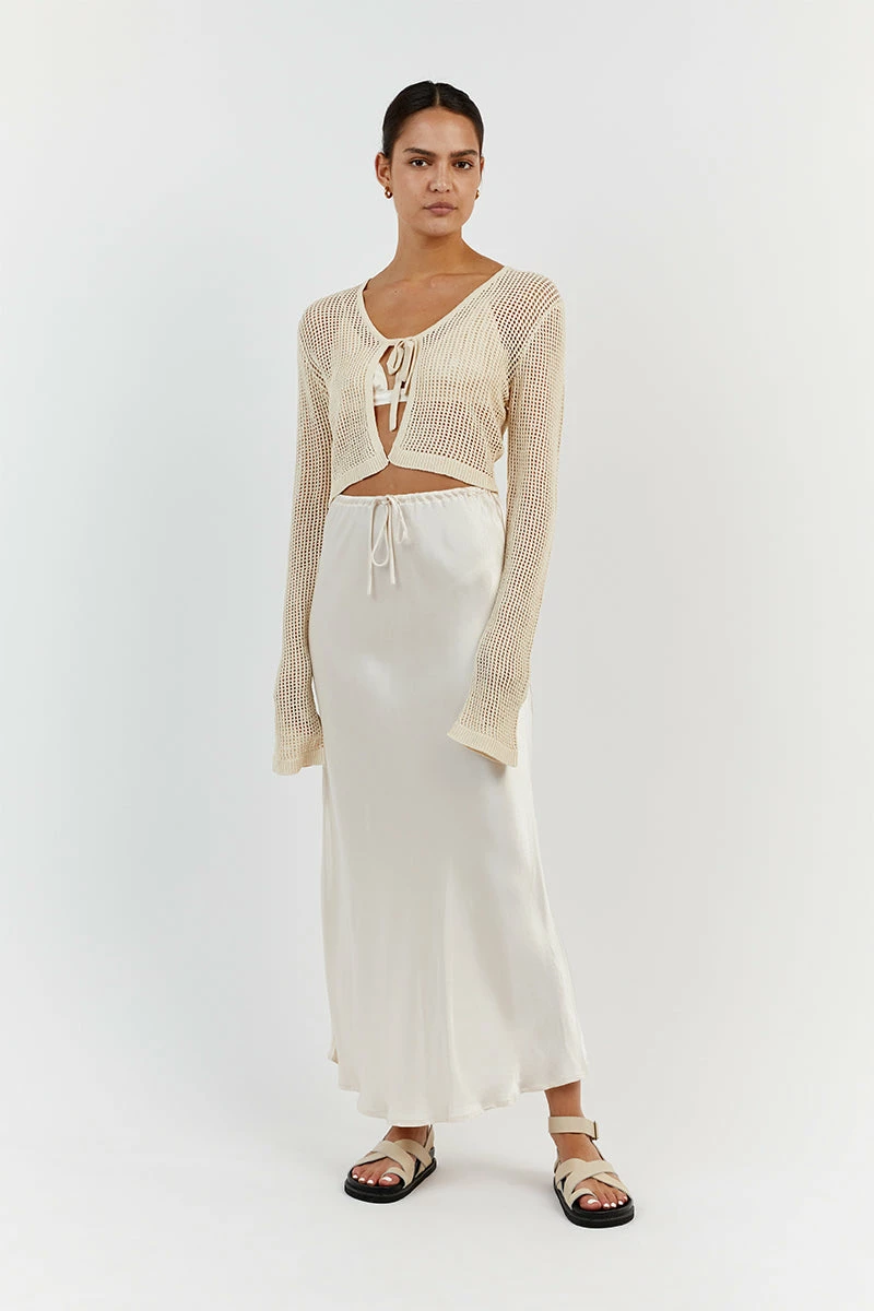 DISSH OPHELIA NATURAL CROCHET CARDIGAN 2 DISSH OPHELIA NATURAL CROCHET CARDIGAN - Image 2