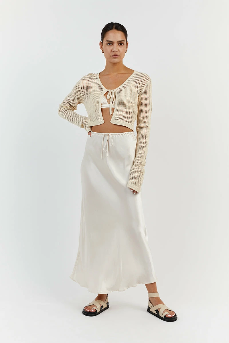 DISSH OPHELIA NATURAL CROCHET CARDIGAN 3 DISSH OPHELIA NATURAL CROCHET CARDIGAN - Image 3