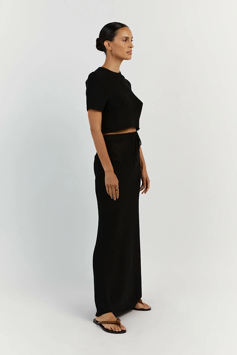 DISSH ASHER BLACK KNIT CROPPED TEE 4 DISSH ASHER BLACK KNIT CROPPED TEE - Image 4