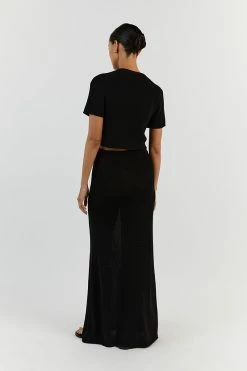 DISSH ASHER BLACK KNIT CROPPED TEE 10 DISSH ASHER BLACK KNIT CROPPED TEE -DISSH all-clothing Shop WES04422BK.600 13