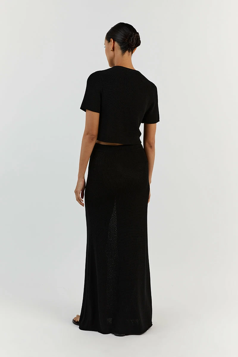 DISSH ASHER BLACK KNIT CROPPED TEE 5 DISSH ASHER BLACK KNIT CROPPED TEE - Image 5