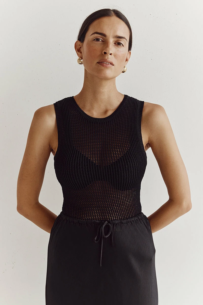 DISSH OPHELIA BLACK CROCHET TANK 1 DISSH OPHELIA BLACK CROCHET TANK