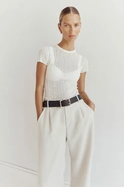 DISSH HARPER IVORY CAP SLEEVE TOP