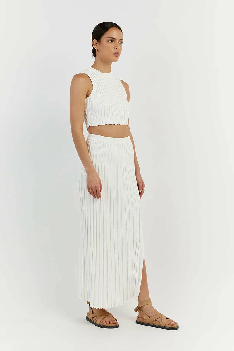DISSH ADA OFF WHITE KNIT MIDI SKIRT 4 DISSH ADA OFF WHITE KNIT MIDI SKIRT - Image 4