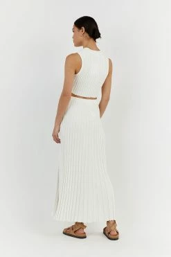 DISSH ADA OFF WHITE KNIT MIDI SKIRT 10 DISSH ADA OFF WHITE KNIT MIDI SKIRT -DISSH all-clothing Shop WES05023SOW.105 4