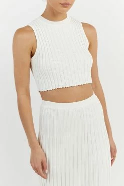 DISSH ADA OFF WHITE KNIT MIDI SKIRT 11 DISSH ADA OFF WHITE KNIT MIDI SKIRT -DISSH all-clothing Shop WES05023SOW.105 5