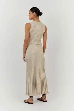 DISSH ADA STONE KNIT MIDI SKIRT -DISSH all-clothing Shop WES05023STO.175 3