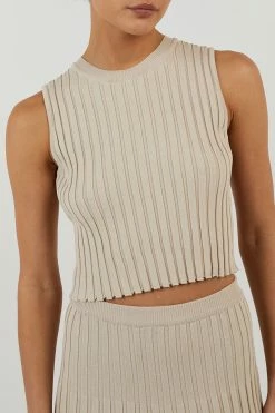 DISSH ADA STONE KNIT MIDI SKIRT -DISSH all-clothing Shop WES05023STO.175 4