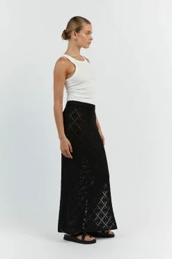 DISSH SORRENTO BLACK CROCHET MIDI SKIRT -DISSH all-clothing Shop WES05028BK.600 12