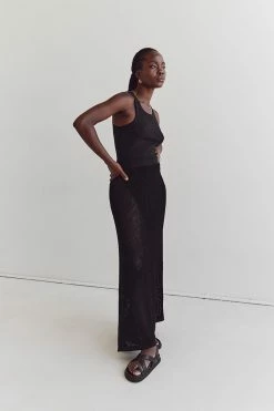 DISSH OPHELIA BLACK CROCHET WRAP SKIRT