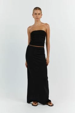DISSH CARRIE BLACK MIDI SKIRT