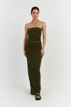 DISSH CARRIE OLIVE MIDI SKIRT