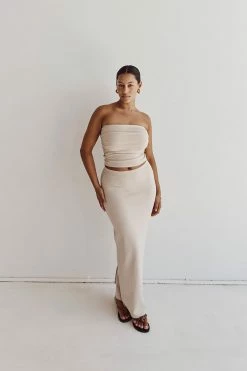 DISSH CARRIE STONE MIDI SKIRT 11 DISSH CARRIE STONE MIDI SKIRT -DISSH all-clothing Shop WES05034STO.175